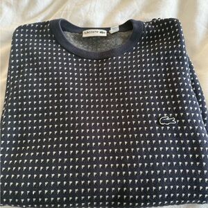 Lacoste Men's Patterned Navy Crewneck Sweater